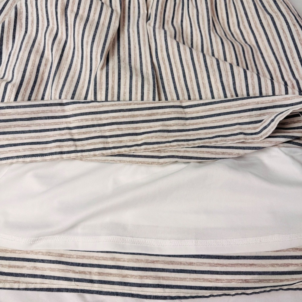 Andree by UNIT Striped Dress Women S Beige Blue Chevron Sleeveless Mini Casual - Picture 7 of 12